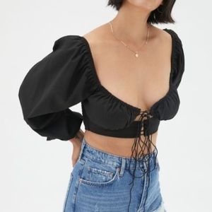 Urban Outfitters black cut out crop top